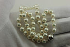 14k white gold 16 inch round white cultured pearl 7-7.5mm strand necklace NEW