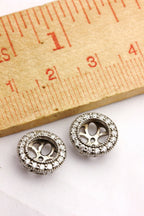 14k white gold 0.36ctw round diamond stud earring jackets 1ct 6.5mm centers NEW