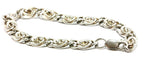 925 sterling silver 8 inch 8mm florentine rosette chain bracelet lobster 23.81g
