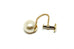 14k yellow gold 8mm round pearl screw back non pierced earring one single 1.16g