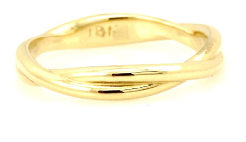 18k yellow gold 3mm size 6.25 twist ring wedding band 3.24 grams NEW high polish