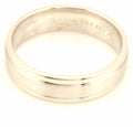14k white gold Men's 6mm polish edge satin center wedding band sz10 ring 7.58g