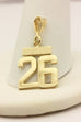 SARO 14k yellow gold pendant charm number 26 vintage estate 1.78g 1 inch long