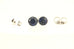 14k white gold 4mm round blue sapphire bezel stud earrings .56ctw estate