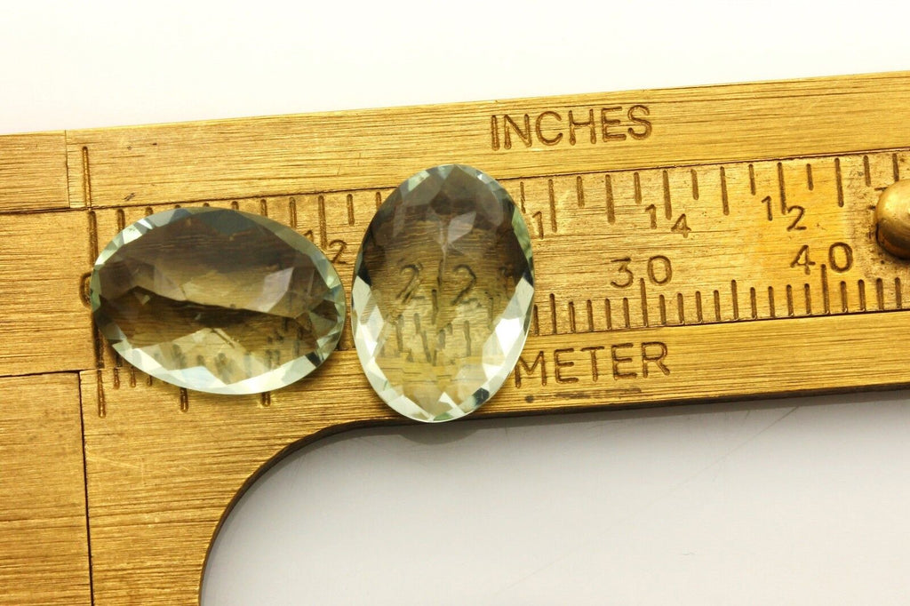 14x10mm oval green amethyst 10.54ctw matched pair (2pcs) loose gemstones new