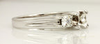 14k white gold 3 stone diamond engagement ring semi mount 0.46ctw sz 8.25 6.98g