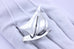 sterling silver modernist sailboat pin brooch signed ORB 9.78g estate vintage