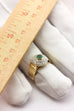 14k yellow gold 1.23ctw green emerald double halo diamond ring estate rare 5.34g