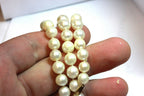 20 inch costume fashion necklace 8mm round white cultured pearls 38.44g estate