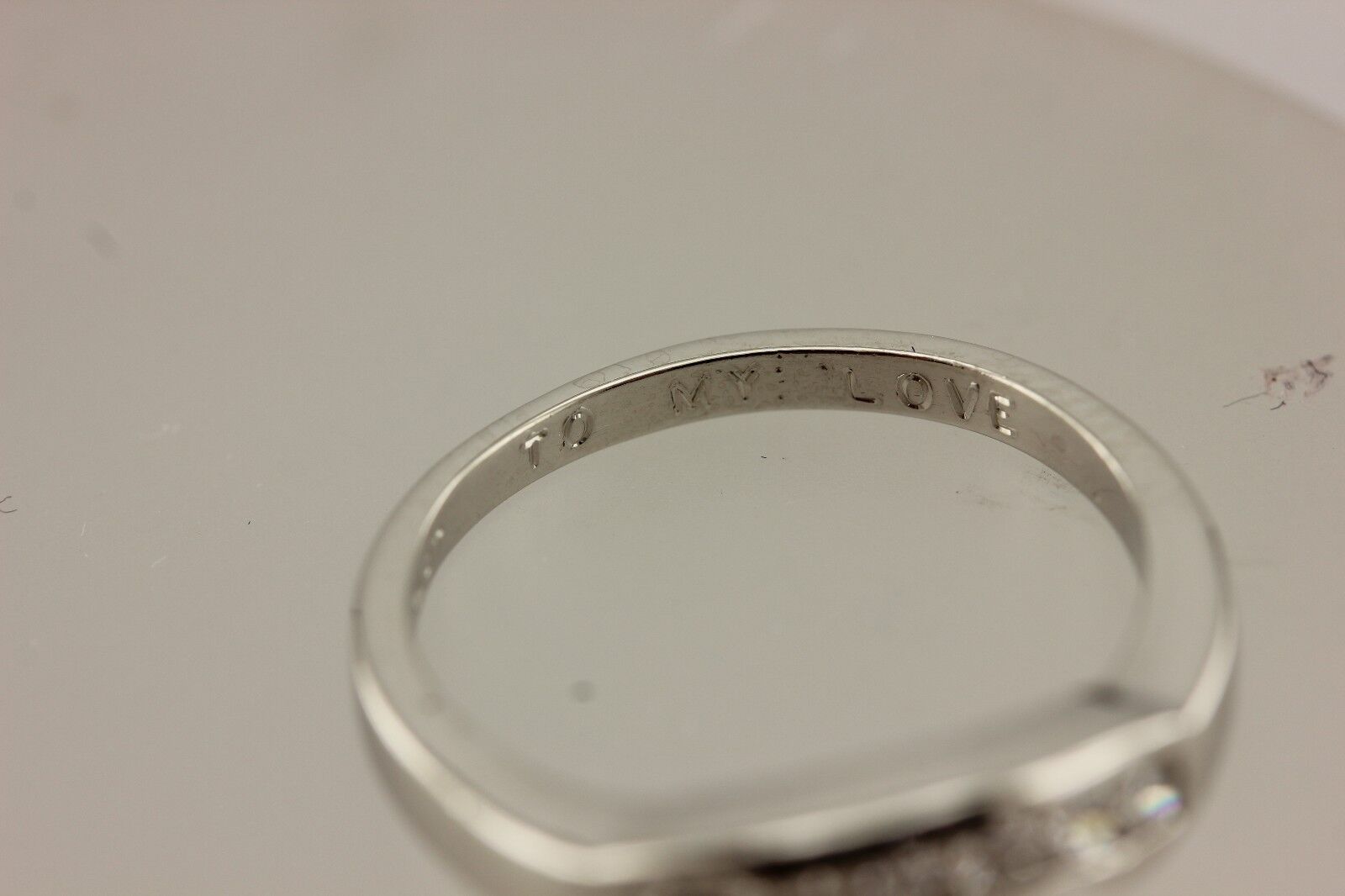 Platinum .36ctw round white diamond notched tracer wedding band ring sz 6.5