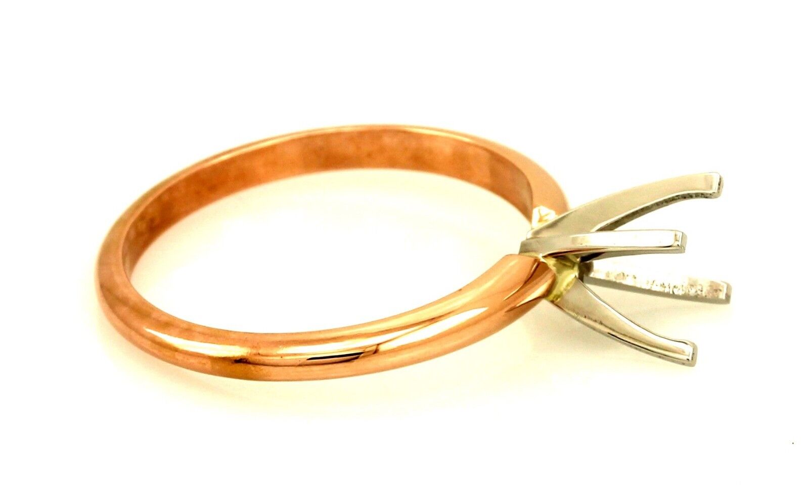 platinum 14k rose gold 6.5mm 1 ct round solitaire engagement ring setting 2.63g