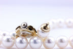 Akoya pearl strand necklace 8mm 18 inch round white 7.5-8m 14k gold clasp estate