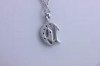 14k white gold round diamond letter D pendant charm new 1.38g 0.5 inch no chain