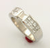 Platinum 0.83ctw princess diamond invisible set engagement ring semi mount NEW