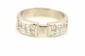 Platinum 0.83ctw princess diamond invisible set engagement ring semi mount NEW