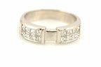 Platinum 0.83ctw princess diamond invisible set engagement ring semi mount NEW