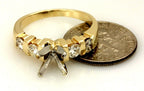 14k yellow gold engagement ring semimount 0.62ctw round diamond 6.5mm M&M estate