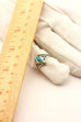 SC sterling silver turquoise marquise filigree ring band size 4.5 3.1g vintage
