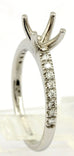 Platinum 1ct round engagement ring semi mount 0.19ctw diamond accents 4.66g NEW