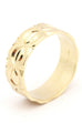 GWR 14k yellow gold ring band 6.75mm size 7.5 4.19g engraved circles vintage