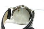 USA Olympics silver stainless steel wrist watch 6.5-8 inch leather black band