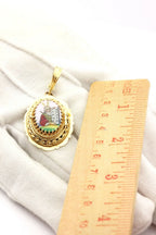 14k yellow gold Moses 10 Commandments locket slide pendant 2 inch 9.30g vintage