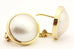 14k yellow gold 13mm round white mabe pearl earrings 4.54g vintage estate