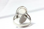 sterling silver natural blue turquoise ring 23x13mm oval cabochon size 6 4.5g