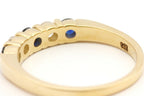 14k yellow gold 0.19ctw diamond 0.31ctw blue sapphire ring band size 5.5 2.37g