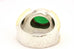 DURAN 18k yellow gold sterling silver dyed green jadeite jade ring size 9 26g