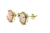 costume fashion rose quartz CZ stud halo earrings new 3.5g